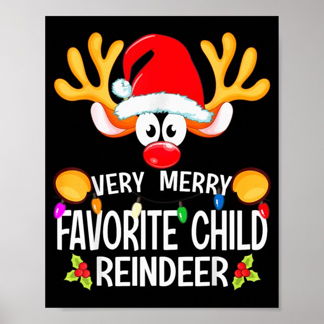 Matching Christmas Very Merry Favourite Child Rein Poster (Front)