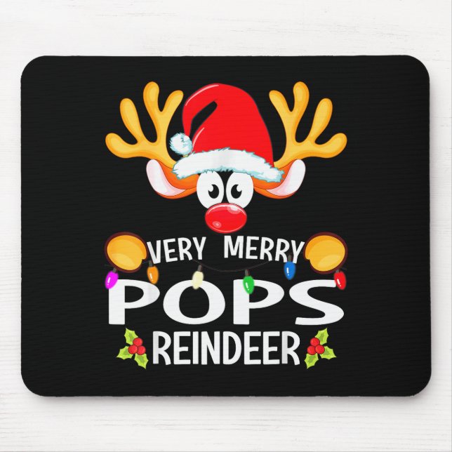 Matching Christmas Very Merry Ps Reindeer  Mouse Mat (Front)