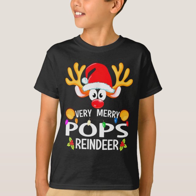 Matching Christmas Very Merry Ps Reindeer  T-Shirt (Front)