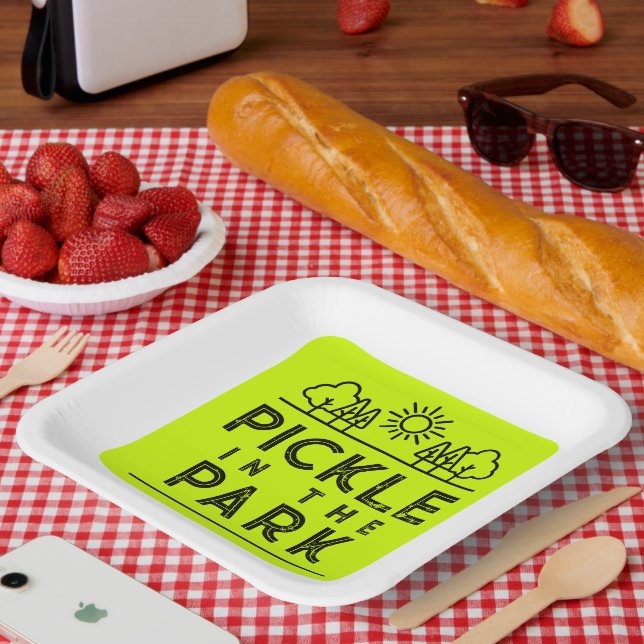 Matching Club Tournament Event Pickleball Fun Paper Plate (Picnic)