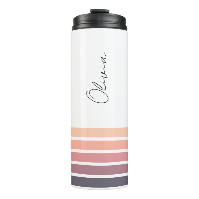 Matching Colour Stripes Thermal Tumbler (Front)