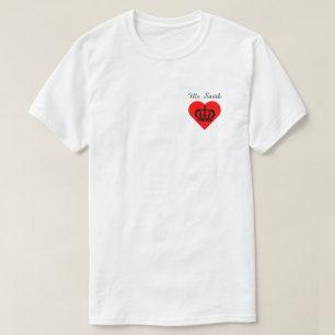 Matching couple king queen King Crown Red Heart T-Shirt