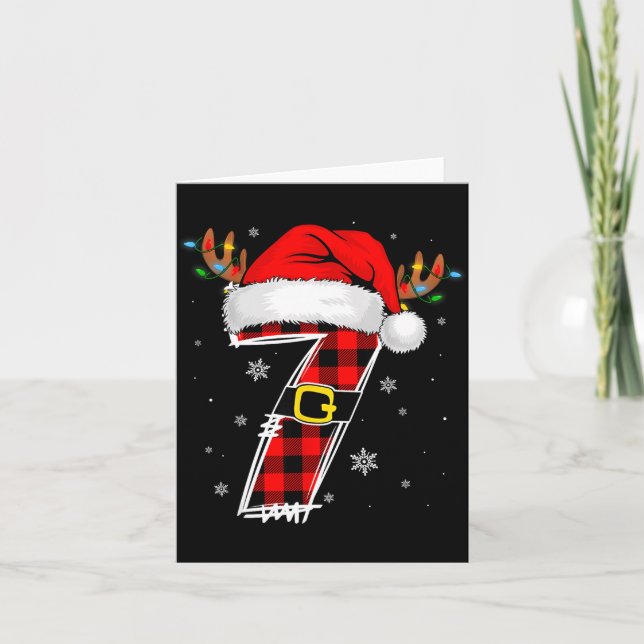 Matching Couples Christmas 6 7 Six Seven Meme Slan Card (Front)