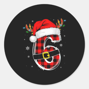 Matching Couples Christmas 6 7 Six Seven Meme Slan Classic Round Sticker