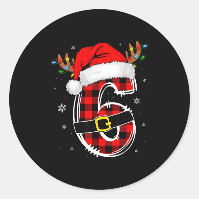 Matching Couples Christmas 6 7 Six Seven Meme Slan Classic Round Sticker (Front)