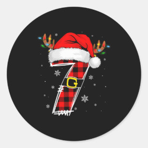 Matching Couples Christmas 6 7 Six Seven Meme Slan Classic Round Sticker