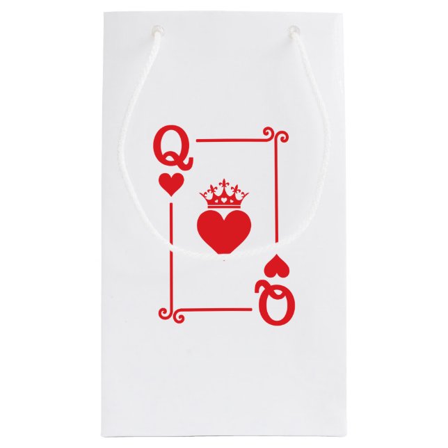 Matching Couples Halloween Costume Queen of Hearts Small Gift Bag (Back)