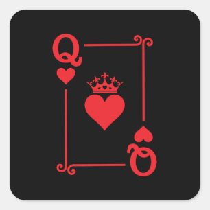 Matching Couples Halloween Costume Queen of Hearts Square Sticker