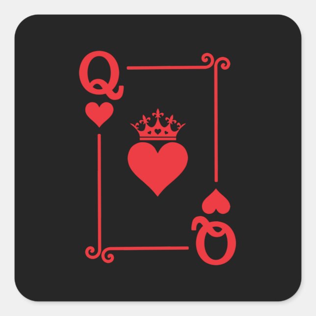 Matching Couples Halloween Costume Queen of Hearts Square Sticker (Front)