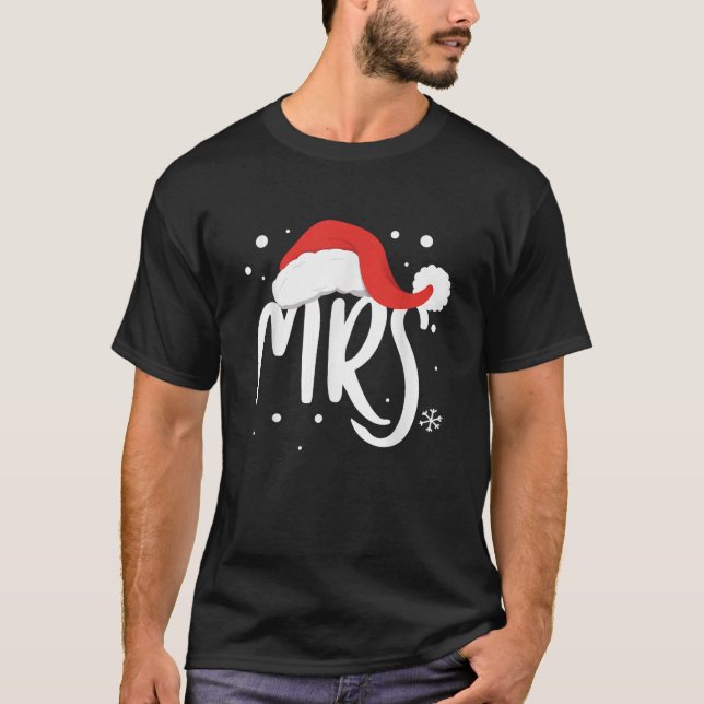 Matching Couples Mr Mrs Wedding Christmas Ugly San T-Shirt (Front)