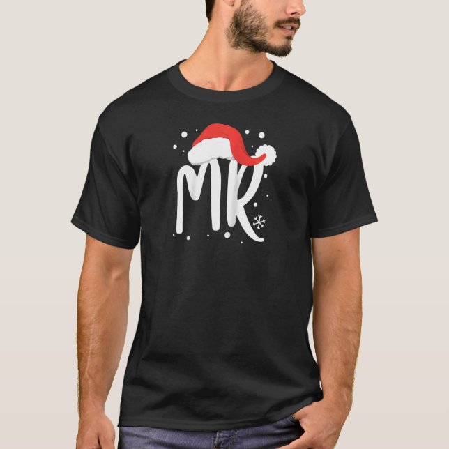 Matching Couples Mr Mrs Wedding Christmas Ugly San T-Shirt (Front)
