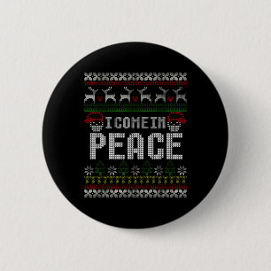 Matching Couples Ugly Christmas Sweater I Come In 6 Cm Round Badge