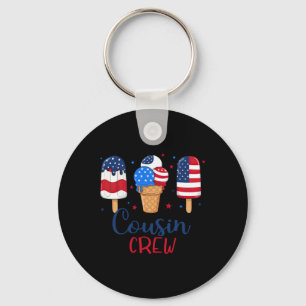 Matching Cousin Crew 4th Of July Popsicle American Key Ring