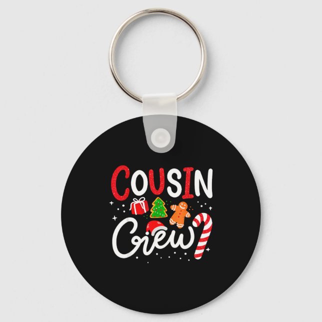 Matching Cousin Crew Christmas 2025 Family Holiday Key Ring (Front)