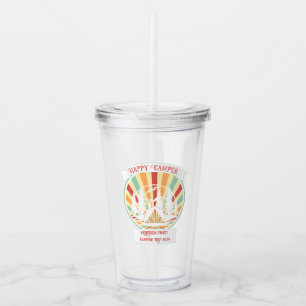Matching customisable family camping, add name acrylic tumbler