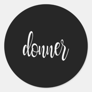 Matching Donner Christmas Text Only Brown Green Re Classic Round Sticker