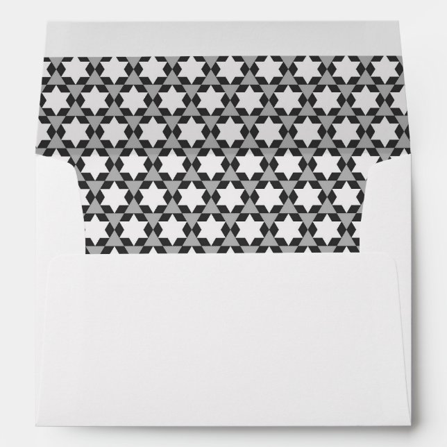 Matching envelope star pattern Bat Mitzvah (Back (Bottom))
