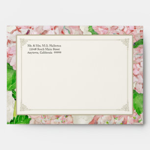 Matching Envelopes Pink Hydrangea Lace Floral