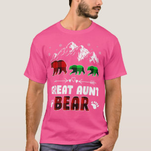 Matching Family Buffalo Plaid Great Aunt Bear Wear T-Shirt