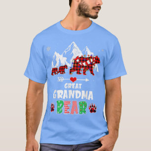 Matching Family Buffalo Plaid Great Grandma Bear W T-Shirt