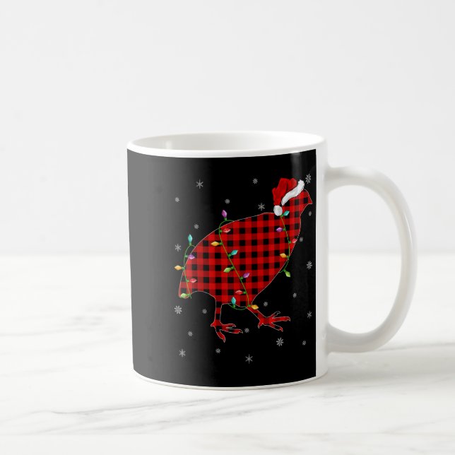 Matching Family Buffalo Plaid Quail Bird Christmas Coffee Mug (Right)