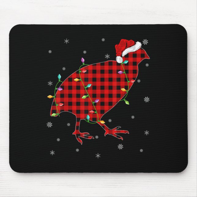 Matching Family Buffalo Plaid Quail Bird Christmas Mouse Mat (Front)