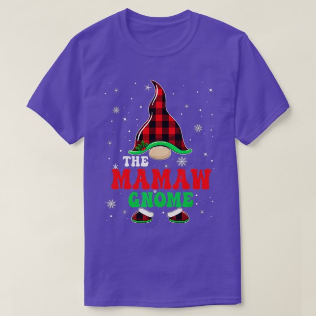 Matching Family Buffalo Plaid The Mamaw Gnome Chri T-Shirt (Design Front)