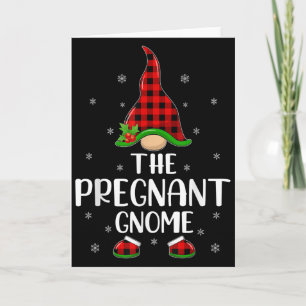 Matching Family Buffalo Plaid The Pregnant Gnome C Card