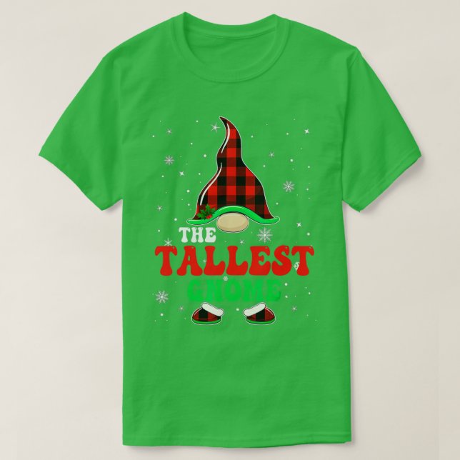 Matching Family Buffalo Plaid The Tallest Gnome Ch T-Shirt (Design Front)