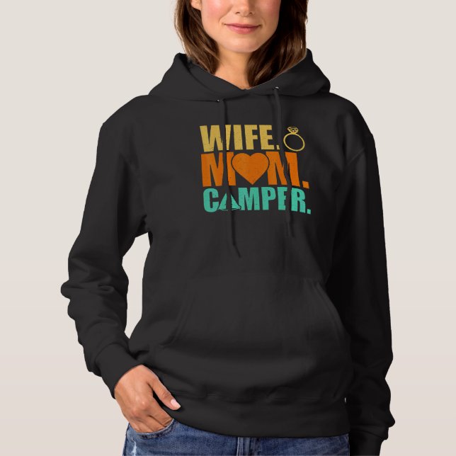 Matching Family Camping Wife Mum Camper Hoodie (Front)