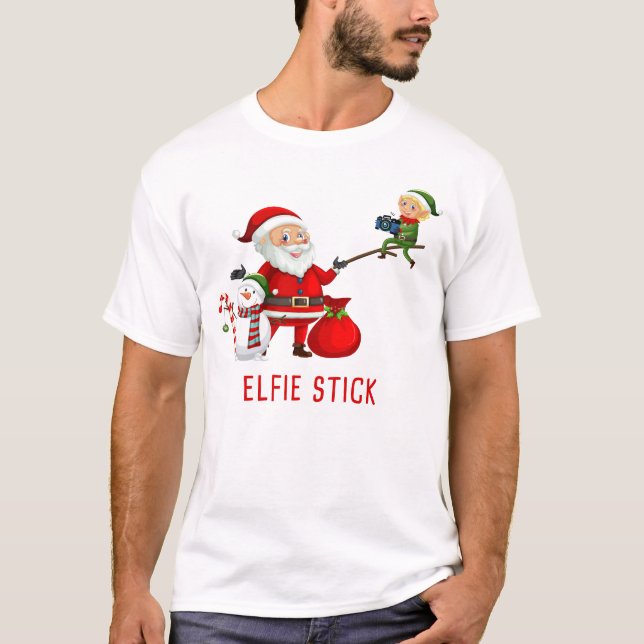 Matching Family Christmas 2022 – Santa Elfie Stick T-Shirt (Front)