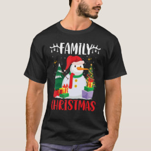 Matching Family Christmas 2022 Snowman And Xmas Tr T-Shirt