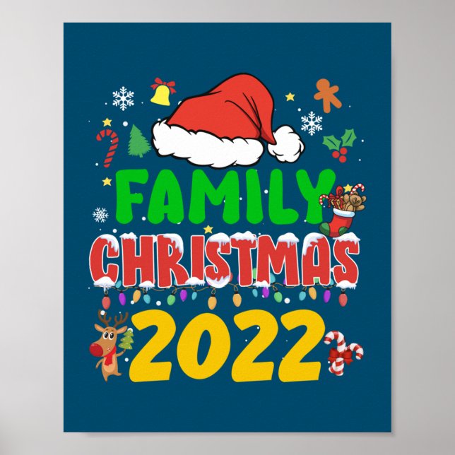 Matching Family Christmas 2022 Team Santa Elf Squa Poster (Front)