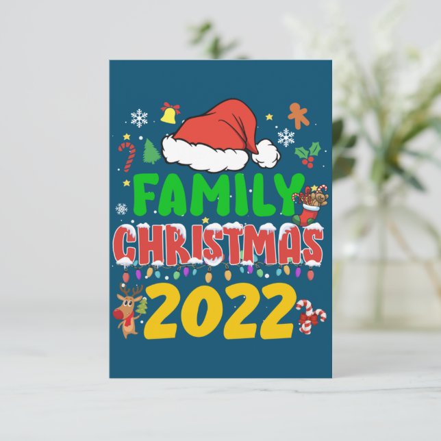 Matching Family Christmas 2022 Team Santa Elf Squa Thank You Card (Standing Front)