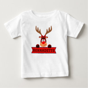 Matching Family Christmas Buffalo Plaid Reindeer  Baby T-Shirt