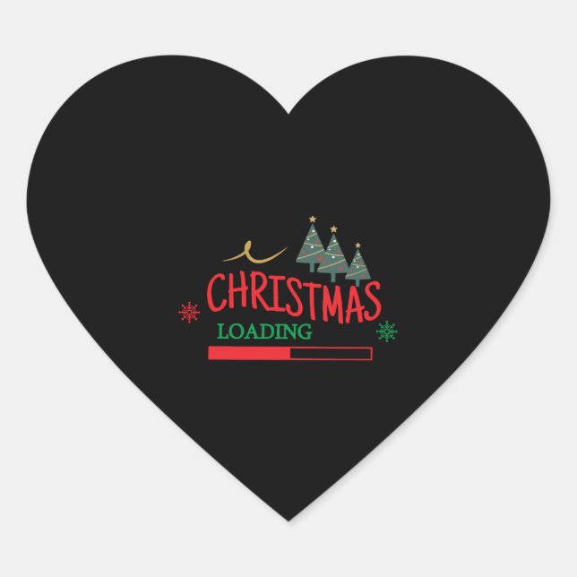Matching Family Christmas Loading Heart Sticker (Front)