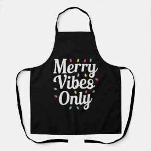 Matching Family Christmas Merry Vibes Only Lights Apron