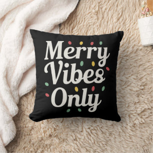 Matching Family Christmas Merry Vibes Only Lights Cushion