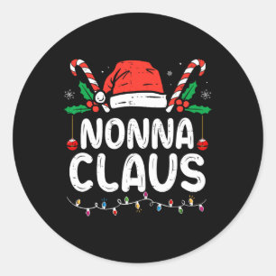 Matching Family Christmas Pajama Xmas Lights Nonna Classic Round Sticker