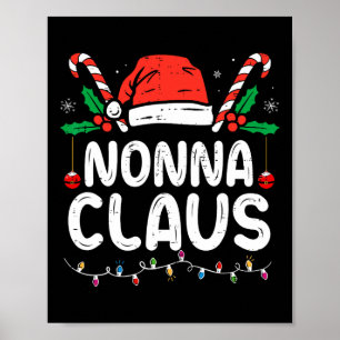 Matching Family Christmas Pajama Xmas Lights Nonna Poster