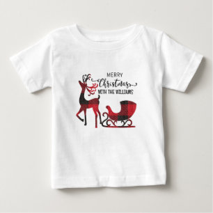 Matching Family Christmas Personalised Modern Baby T-Shirt