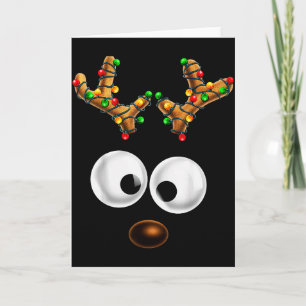 Matching Family Christmas Reindeer Face Christmas Card