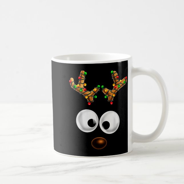Matching Family Christmas Reindeer Face Christmas  Coffee Mug (Right)