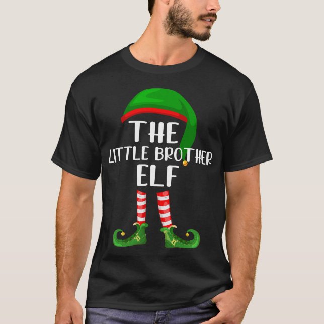 Matching Family Christmas The Little Brother Elf T-Shirt (Front)