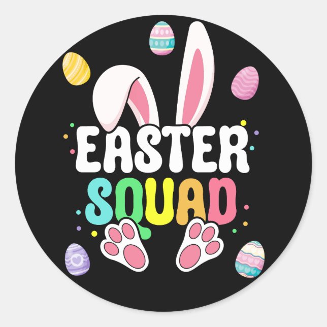 Matching Family Easter Squad Classic Round Sticker (Front)