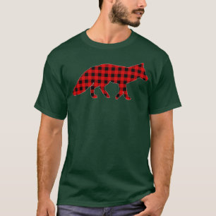 Matching Family Funny Buffalo Plaid Fox Christmas  T-Shirt