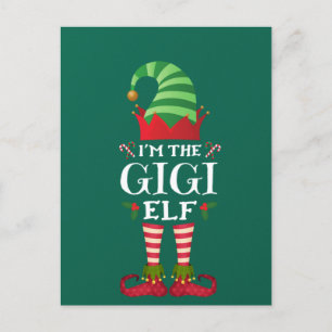 Matching Family Funny I'm The Gigi Elf Christmas Postcard
