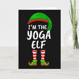 Matching Family Funny I'm The Yoga Elf Christmas Card