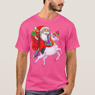 Matching Family Funny Santa Riding Unicorn Christm T-Shirt
