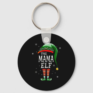 Matching Family Funny The Mama Elf Christmas  Key Ring